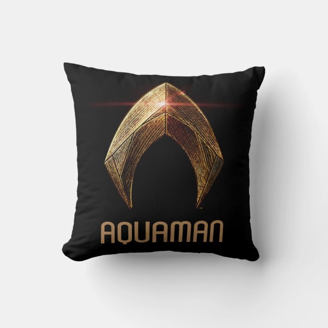 Justice League | Metallic Aquaman Symbol Kussen (Voorkant)