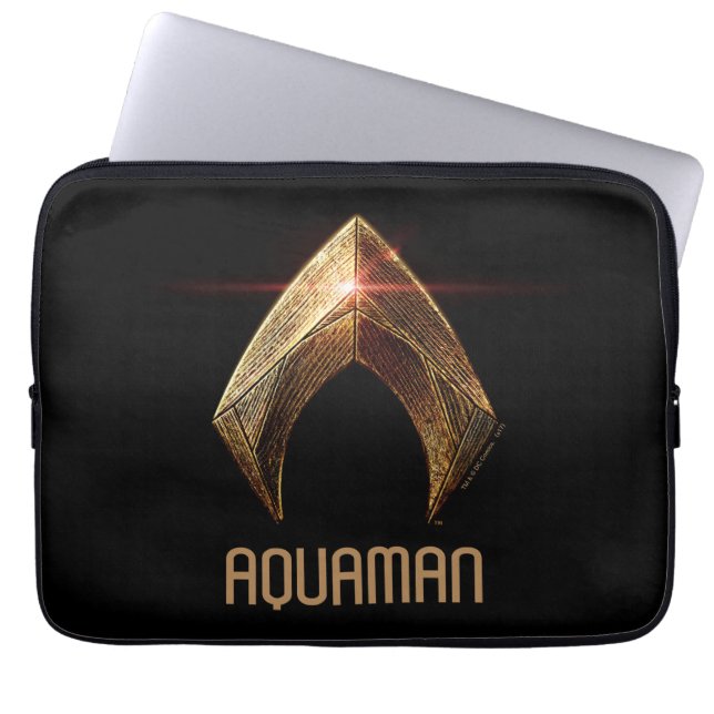 Justice League | Metallic Aquaman Symbol Laptop Sleeve (Voorkant)