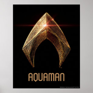 Justice League   Metallic Aquaman Symbol Poster
