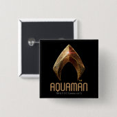 Justice League | Metallic Aquaman Symbol Vierkante Button 5,1 Cm (Voorkant /achterkant)