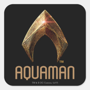 Justice League   Metallic Aquaman Symbol Vierkante Sticker