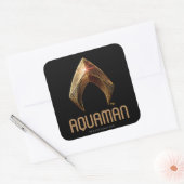 Justice League | Metallic Aquaman Symbol Vierkante Sticker (Envelop)