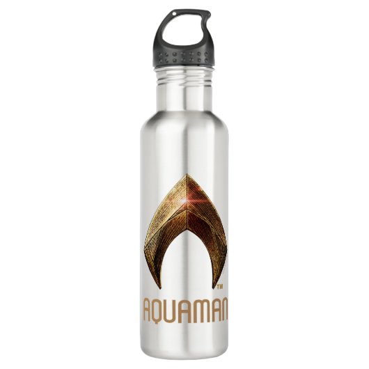 Justice League | Metallic Aquaman Symbol Waterfles (Voorkant)