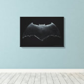 Justice League | Metallic Batman-symbool Canvas Afdruk (Insitu (Houten vloer))