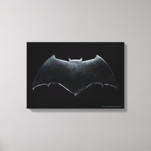 Justice League   Metallic Batman-symbool Canvas Afdruk