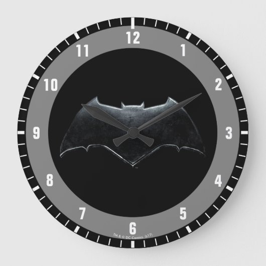 Justice League | Metallic Batman-symbool Grote Klok (Voorkant)