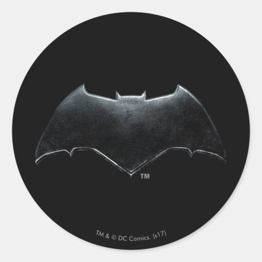Justice League | Metallic Batman-symbool Ronde Sticker (Voorkant)