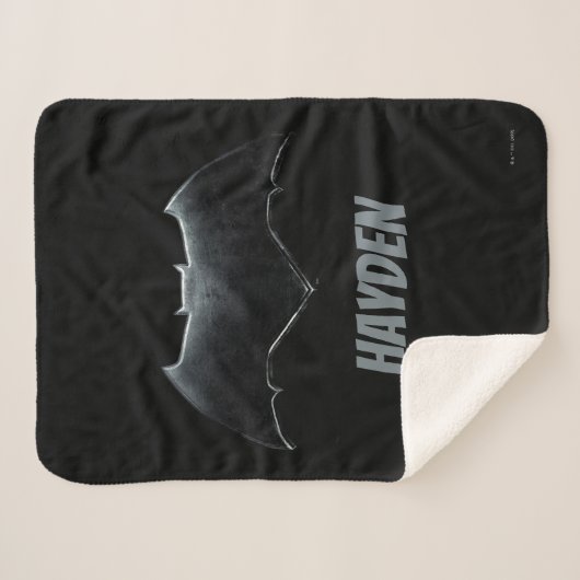 Justice League | Metallic Batman-symbool Sherpa Deken (Voorkant (horizontaal))