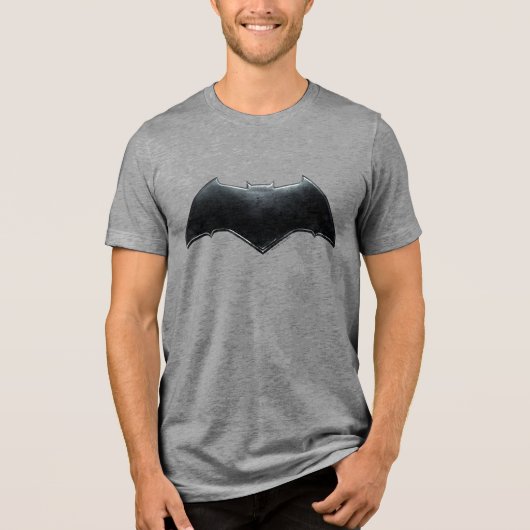 Justice League | Metallic Batman-symbool Tri-Blend Shirt (Voorkant)