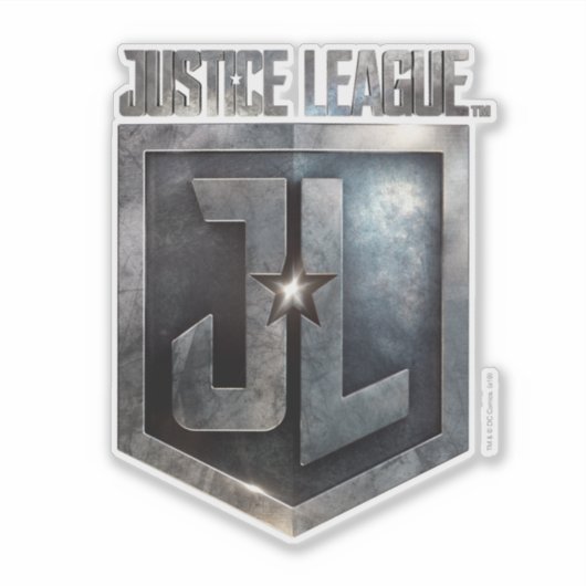Justice League | Metallic JL Shield Sticker (Voorkant)