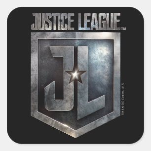 Justice League   Metallic JL Shield Vierkante Sticker