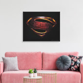Justice League | Metallic Superman-symbool Canvas Afdruk (Insitu (Woonkamer))