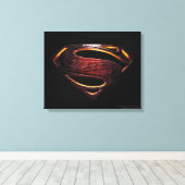 Justice League | Metallic Superman-symbool Canvas Afdruk (Insitu (Houten vloer))