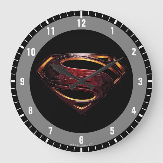 Justice League | Metallic Superman-symbool Grote Klok (Voorkant)