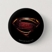 Justice League | Metallic Superman-symbool Ronde Button 5,7 Cm (Voorkant)