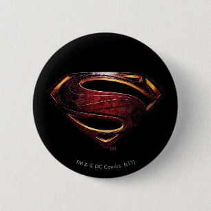 Justice League   Metallic Superman-symbool Ronde Button 5,7 Cm