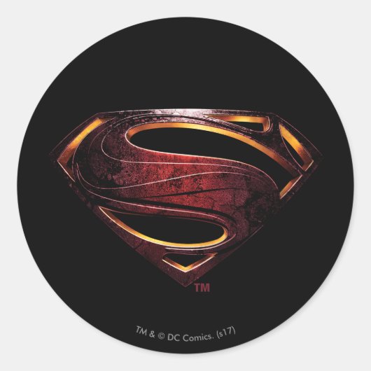 Justice League | Metallic Superman-symbool Ronde Sticker (Voorkant)