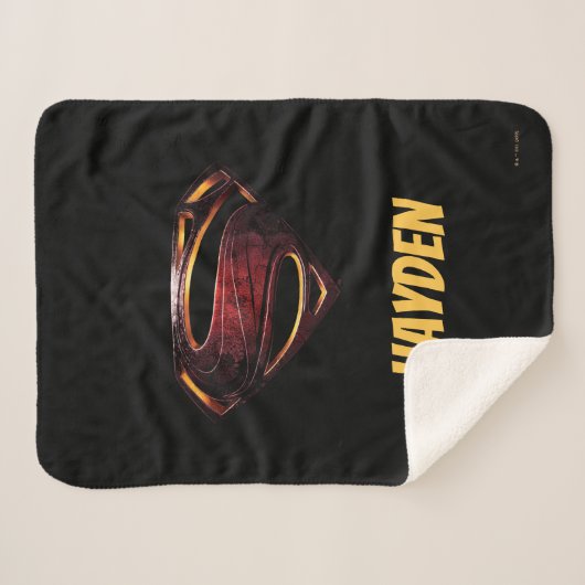 Justice League | Metallic Superman-symbool Sherpa Deken (Voorkant (horizontaal))