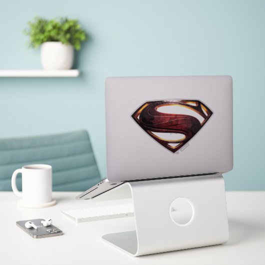 Justice League | Metallic Superman-symbool Sticker (Laptop op bureau)