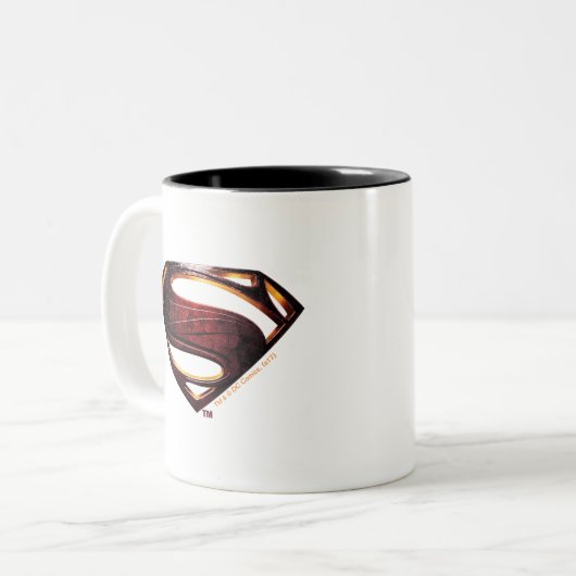 Justice League | Metallic Superman-symbool Tweekleurige Koffiemok (Voorkant links)