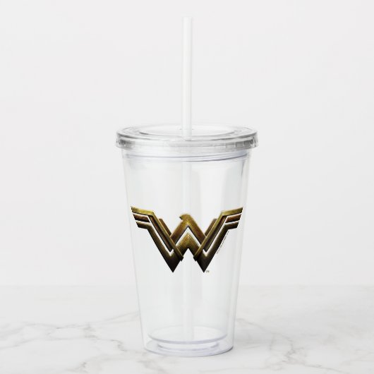 Justice League | Metallic Wonder Woman Symbol Acryl Drinkbeker (Voorkant)