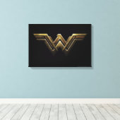 Justice League | Metallic Wonder Woman Symbol Canvas Afdruk (Insitu (Houten vloer))