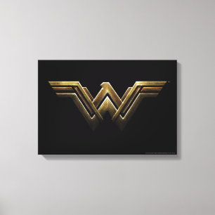 Justice League   Metallic Wonder Woman Symbol Canvas Afdruk
