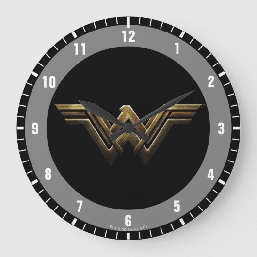 Justice League | Metallic Wonder Woman Symbol Grote Klok (Voorkant)