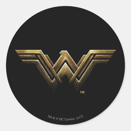 Justice League | Metallic Wonder Woman Symbol Ronde Sticker (Voorkant)