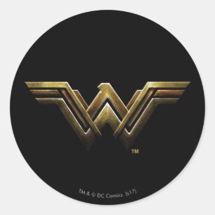 Justice League   Metallic Wonder Woman Symbol Ronde Sticker