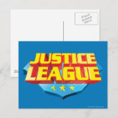 Justice League Name and Shield Logo Briefkaart (Voorkant / Achterkant)