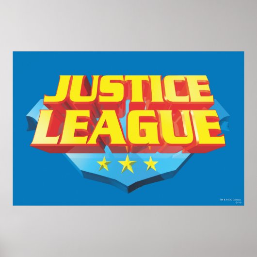 Justice League Name and Shield Logo Poster (Voorkant)