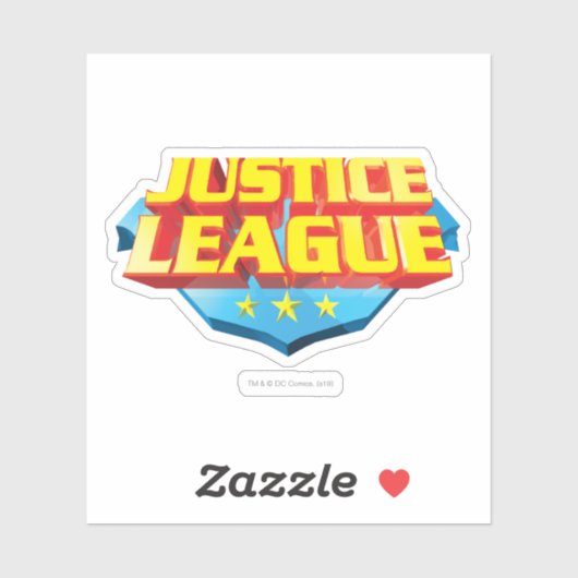 Justice League Name and Shield Logo Sticker (Vel)