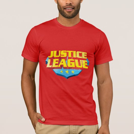 Justice League Name and Shield Logo T-shirt (Voorkant)