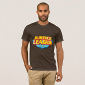Justice League Name and Shield Logo T-shirt (Voorkant volledig)