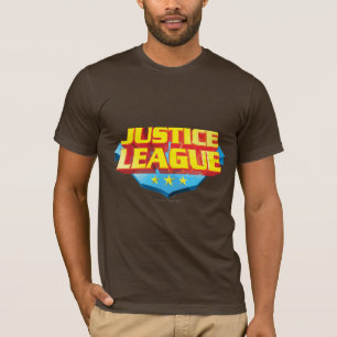 Justice League Name and Shield Logo T-shirt