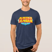 Justice League Name and Shield Logo Tri-Blend Shirt (Voorkant)