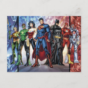 Justice League   Nieuwe 52 leden van de Rechtspleg Briefkaart