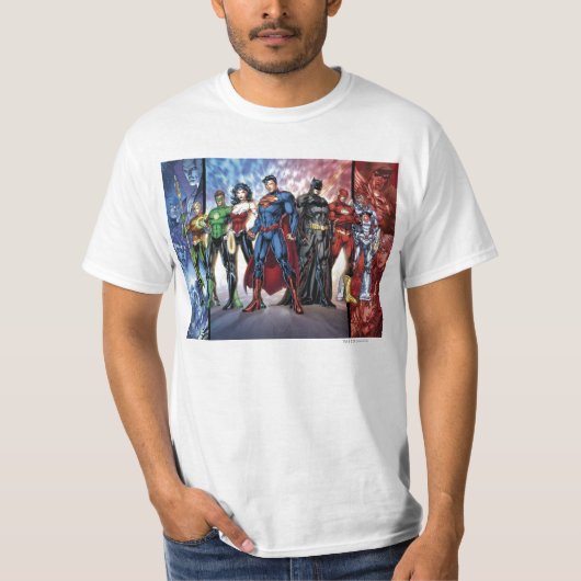 Justice League | Nieuwe 52 leden van de Rechtspleg T-shirt (Voorkant)