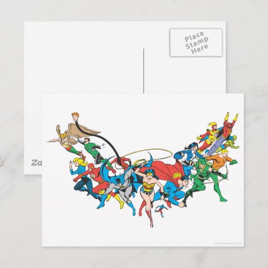 Justice League of America Group 2 Briefkaart (Voorkant / Achterkant)