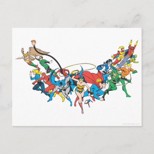 Justice League of America Group 2 Briefkaart (Voorkant)