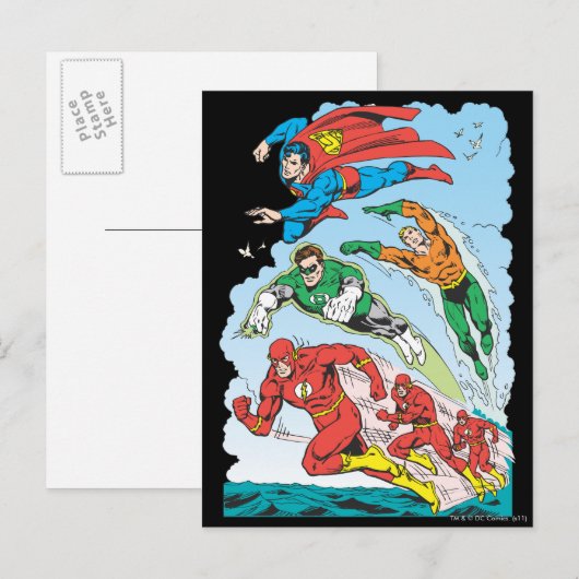 Justice League of America Group 3 Briefkaart (Voorkant / Achterkant)