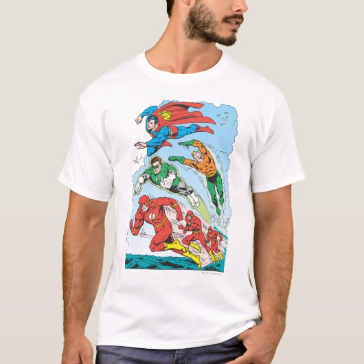 Justice League of America Group 3 T-shirt (Voorkant)