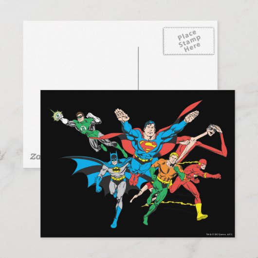 Justice League of America Group 4 Briefkaart (Voorkant / Achterkant)