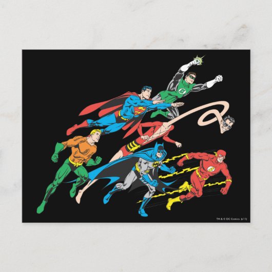 Justice League of America Group 5 Briefkaart (Voorkant)
