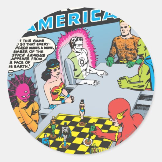 Justice League of America Issue #1 - nov Ronde Sticker (Voorkant)