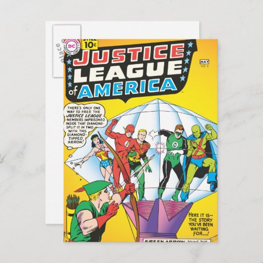 Justice League of America Issue #4 - May Briefkaart (Voorkant / Achterkant)