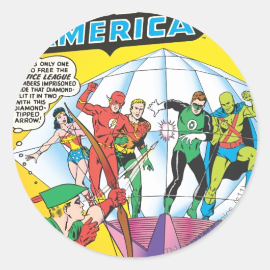Justice League of America Issue #4 - May Ronde Sticker (Voorkant)
