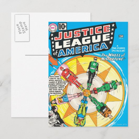 Justice League of America Issue #6 - Sept Briefkaart (Voorkant / Achterkant)