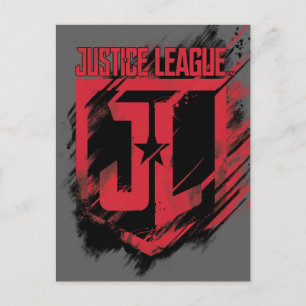 Justice League   Penseelverf JL-schild Briefkaart